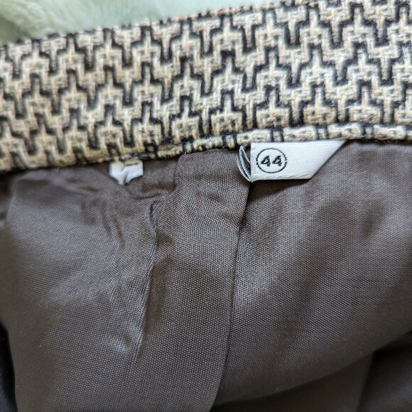 Vintage wool pencil skirt, beige grey mod office skirt - Picture 6 of 8